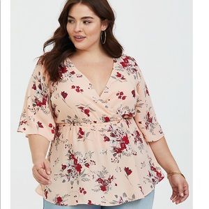 ❌SOLD❌ LILY PINK FLORAL GEORGETTE BABYDOLL BLOUSE